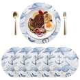 thumbnail image 5 of Ryvnso Whale and Anchors Round Plate Mats Dining Table Placemat Set of 4 for Holiday Decoration, 5 of 7