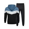 thumbnail image 2 of Lavnis Men's Color Block Hooded Tracksuits Long Sleeve Fashion Casual Loose Drawstring Sweatsuits Set Athletic Jogging Pullover Sports 2 Pieces Sets Blue L, 2 of 3