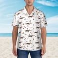 thumbnail image 2 of Sikiie Dachshund Dog Print Men's Hawaiian Shirt, Summer Beach Button Pocket Short Sleeve T-Shirt,XX-Large, 2 of 7