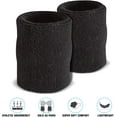 Suddora 4” Solid Color Sport Arm Sweatbands Pair, Black