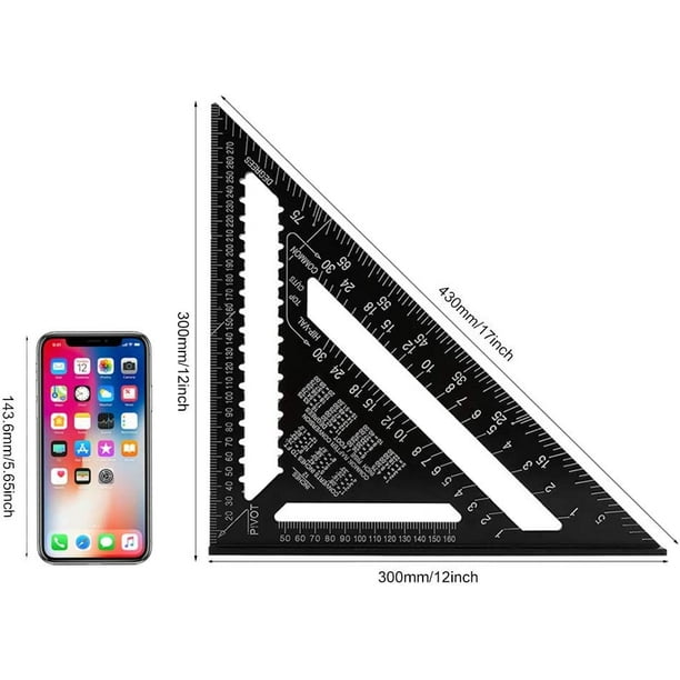 Set Square Triangle Angle Ruler Protractor 12 Inch High Precision