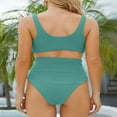 thumbnail image 5 of Ketyyh-chn99 Maternity Swimsuit Beach Tankini Women's Maternity Soild Swimsuit Boyshorts Bowknot Swimwear Set Green,M, 5 of 5