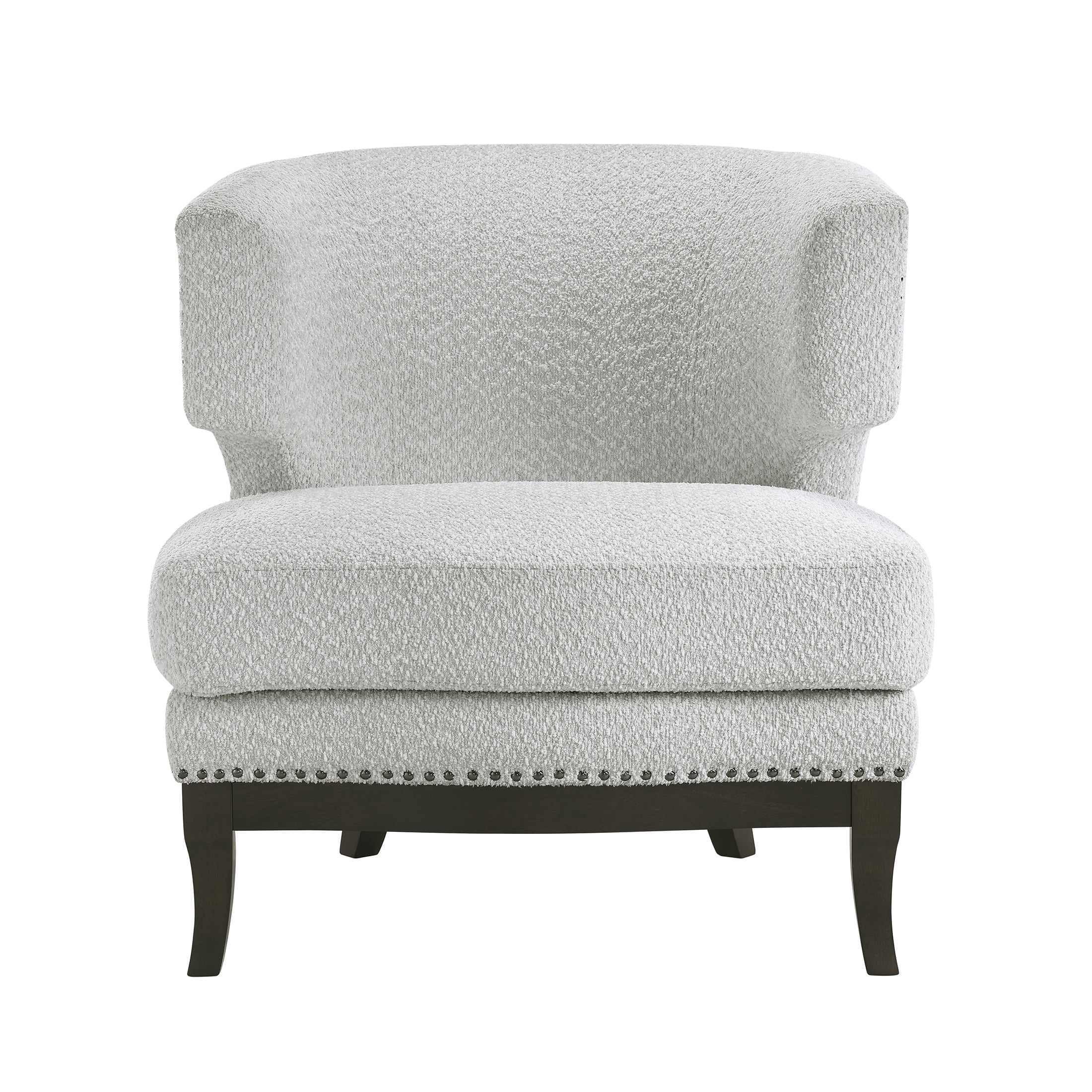 OakvillePark Orlan Boucle Barrel Accent Chair with Nailhead Trim, Gray