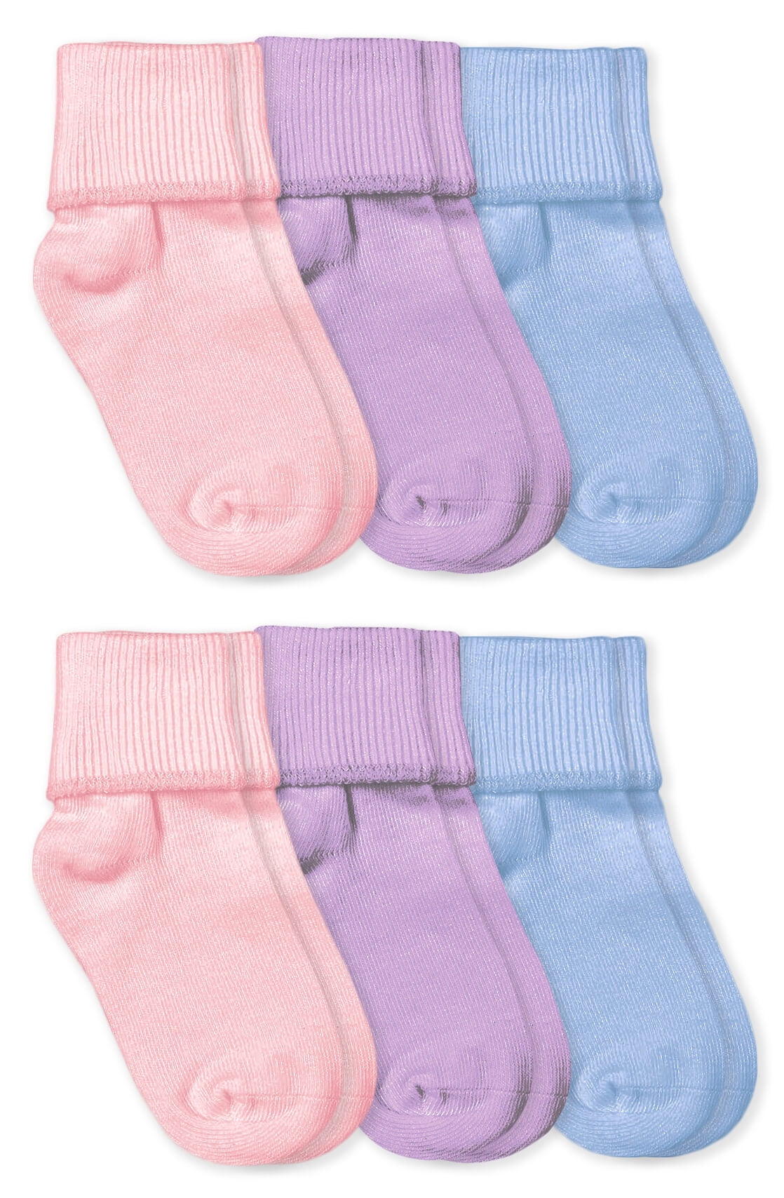 Jefferies Socks Girls Fashion Colorful Cotton Turn Cuff Socks 6 Pair