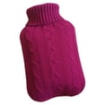 thumbnail image 4 of Ounissouiy Funda para bolsa de agua caliente de 2000ml, protector de botella extraíble de tejido , calentador de invierno, funda antiescaldado a Suministros térmicos Rosa roja, 4 of 6