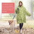 thumbnail image 4 of Lightgreen Daisy Flower White Blooms Pattern Wearable Oversized Blanket,Wearable Blanket Hoodie for Adults,Cozy Hooded Blankets with Super Pockets,Super Warm Fuzzy Pullover for Women & Men, 4 of 6