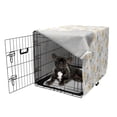 thumbnail image 5 of Butterfly Dog Crate Cover, Repetitive Herbal Blossoms Dandelion Pattern on Plain Backdrop, Easy to Use Pet Kennel Cover Small Dogs Puppies Kittens, 7 Sizes, White Apricot, by Ambesonne, 5 of 6