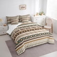 thumbnail image 3 of Manfei Vintage Boho 7pcs Bedding Comforter Set,Bohemian Geometric Queen Bedding Sets,Brown Beige Queen Sheet Sets For Adult,Breathable Home Decor Reversible, 3 of 8