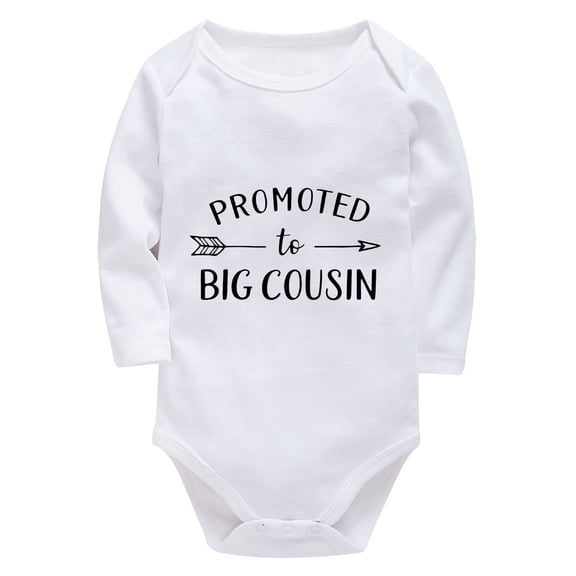 Promoted To Big Cousin Newborn Suit Onesie Long Sleeve Bring Baby Home Outfit Newborn for Boys White 0-3 Months Baby Boy Out