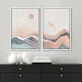 thumbnail image 2 of IDEA4WALL Framed Canvas Print Wall Art Set Mid-Century Mountain Range Moon Sun Abstract Nature Modern Art Minimalist Chic Relax/Calm for Living Room, Bedroom, Office - White 24"x36"x3, 2 of 5