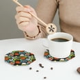 thumbnail image 6 of Bingfone Vintage Balls Leather Drinks Coasters with Set of 6,Suitable for Home Kitchen,Coffee Cup Coasters Home Gift, 6 of 9