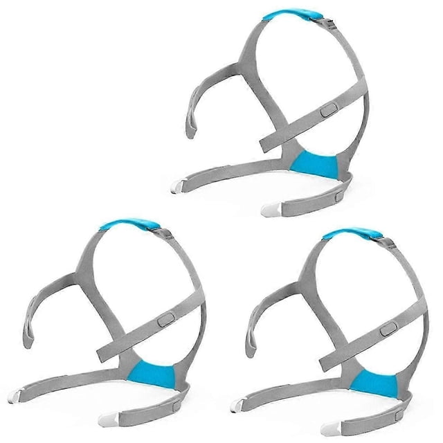 3Pack F30 CPAP Mask Headgear Strap Replacement, CPAP Headgear for F30, Adjustable Headband, with 6 C
