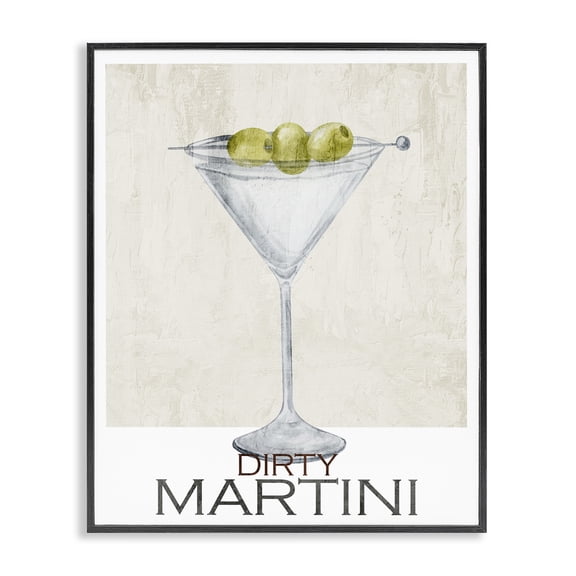 Stupell Industries Modern Dirty Martini Olives Black Framed Giclee Art, 11 x 14, by Kim Allen
