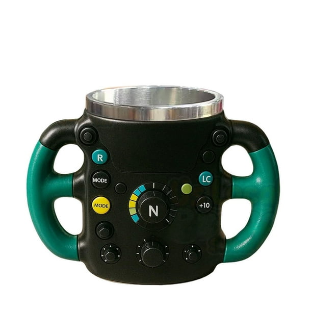 Taza de acero inoxidable de resina con forma de volante