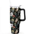 thumbnail image 2 of 40oz Space Sci-Fi Shower Stainless Steel Tumbler with Lid and Straw,Black and White Floral Modern Spill Proof Travel Cup Double Wall Vacuum Insulated Coffee Mug with Handle Black, 2 of 7