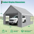 thumbnail image 2 of HOTEEL Carport 20x20 ft Heavy Duty Car Canopy with Roll-up Windows Portable Garage with Removable Sidewalls & Door, All-Season Outdoor Canopy Carport with Steel Frame, White, 2 of 6