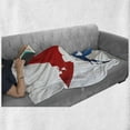 thumbnail image 6 of Fitness Soft Flannel Fleece Throw Blanket, Athlete Bodybuilder Silhouette in a Star Shape Powerful Muscular Male Biceps, Cozy Plush for Indoor and Outdoor Use, 50" x 60", Red Blue White, by Ambesonne, 6 of 6