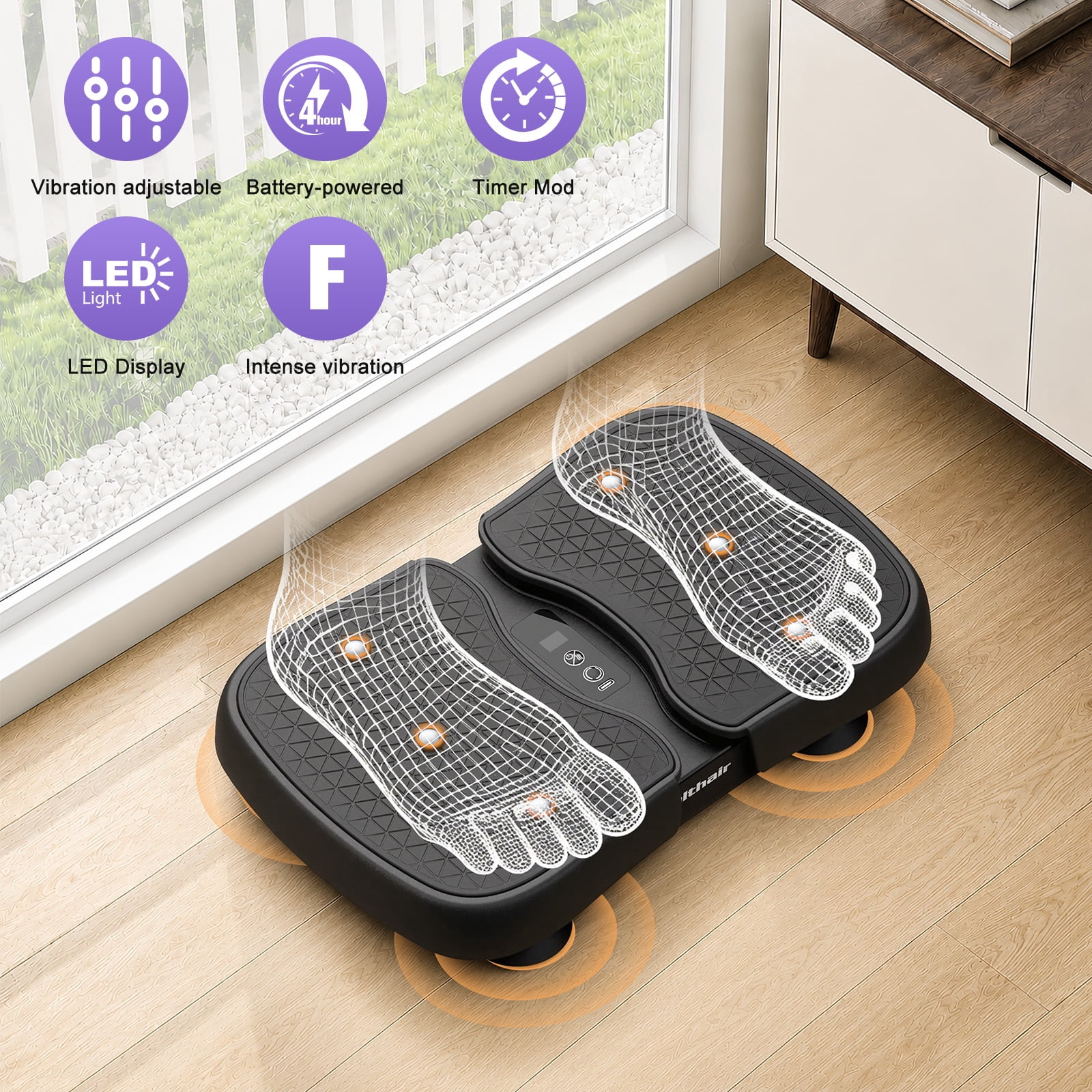 Hlthair Mini Vibration Plate Machine For Lymphatic Drainage, Shake Plate Exercise Machine Fat Burner For Weight Loss, Portable Shaking Whole Body Workout Vibration Platform for Home Gym 1 Piece
