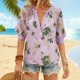 thumbnail image 1 of Tejiojio Women's V-Neck Loose Fit Solid Color Blouse Short Sleeve Button-Down Casual S-2XL, 1 of 9