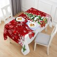 thumbnail image 6 of Red Christmas Table Cloth Waterproof Tablecloths, Snowman Xmas Tree Ball Gifts Winter Tablecloth Dining Table Cover for Kitchen Party Tabletop Outdoor, Rectangle Tablecloth 60x120 Inch, 6 of 9