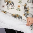 thumbnail image 3 of Oversized Wearable Blanket Hoodie,White Buffalo Pattern Sherpa Blanket Hoodie with Super Pockets,Super Warm Fuzzy Pullover for Women & Men, 3 of 6