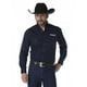 thumbnail image 1 of Camisa Wrangler Western Logo Manga Larga para Hombre Azul Marino, 1 of 5