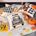 thumbnail image 3 of Fall Pillow Cover 18x18in 4pcs Set, Buffalo Checkered Pumpkin, 3 of 5