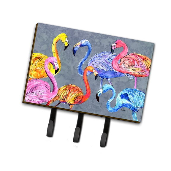 Carolines Treasures 8871TH68 Flamingo Six Senses Leash or Key Holder Triple multicolor