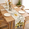 thumbnail image 3 of Table Runner 108 Inches Long for Kitchen Dining, Gnomes Sunflower Dresser Scarf Farmhouse, Dining Table Decorations for Wedding/Parties, Bees Branches Floral Watercolor 13 x 108 In, 3 of 8