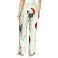 thumbnail image 3 of Disketp Christmas Pug Dog Print Women'S Comfy Pajama Pants Casual Drawstring Palazzo Lounge Wide Leg Pants, 3 of 9