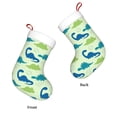 thumbnail image 3 of Balery Cute Dinosaur Blue Green Pattern Christmas Stockings with Initials, 18" Large Knit Christmas Stocking,Xmas Stocking for Kids, Holiday and Family Stocking, 3 of 7