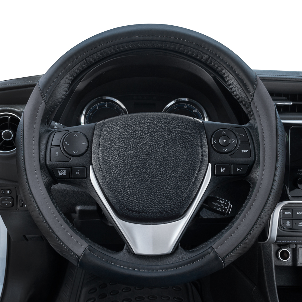 Motor Trend SportDrive Faux Leather Steering Wheel Cover, Black photo 2