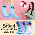 thumbnail image 3 of Calcetines de becerro Disney para mujer, paquete novedoso de 5, regalo suave, rosa y azul, 3 of 7