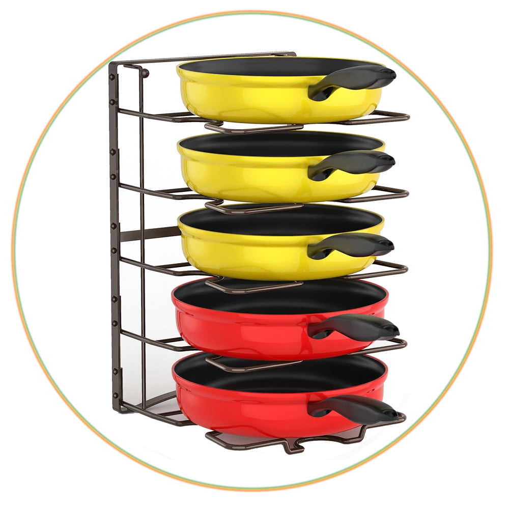 Auledio Pan and Pot Rack FreeStanding Pot and Pan Organizer Lid Plate