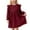 Red, variant on Elegant Girls Dress With Lace Trim Long Sleeve Style Party Gown Fall Seasonal Casual Daily Outfit Clothes