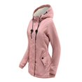 thumbnail image 3 of Women's Hooded Corduroy Cotton Coat with Fleece Lining, Mid-length Thickened Warm Winter Parka, Pink, Size XXXXXL, 3 of 5