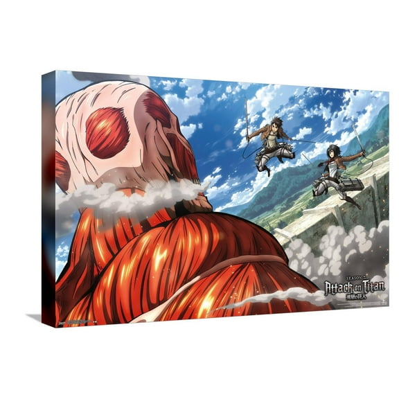 Attack on Titan - Double Team Canvas Wall Poster, 14.725" x 22.375"