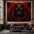 thumbnail image 6 of Black Panther with Glowing Red Runes in Smoky Crimson Embers, Dramatic Gothic for Dark Art Lovers, Mystical Wall Art Decor Halloween Gift Tapestry Wall Hanging for Bedroom and Living Room, 6 of 7
