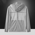 thumbnail image 5 of Xfvqtps Mens Light Jacket Hoodie with Brim Sun Protection Full Zip up Long Sleeve Summer Coat for Fishing Hiking Athletic Running Gray, 5 of 7