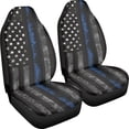 thumbnail image 3 of XYZCANDO Patriotic Front Car Seat Covers featuring Thin Blue Line Flag - Durable Breathable 2-Piece Set for Vehicle Interior Protection, 3 of 10