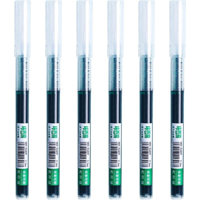 6 Pcs/Pack Stylo à Bille Roulante à Pointe Fine, Stylos à Pointe Fine 0.5mm Encre Liquide Gel Stylos à Pointe Roulante pour Bureau