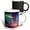 Multicolor, variant on 3drose, Sharks Fly Around Town Fantasy Ai Generated Art, 11oz Two-tone Blue Mug