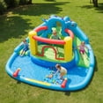 thumbnail image 2 of Gymax Inflatable Water Slide Park w/Double Slides Splash Pool 860W Blower for Yard, 2 of 10