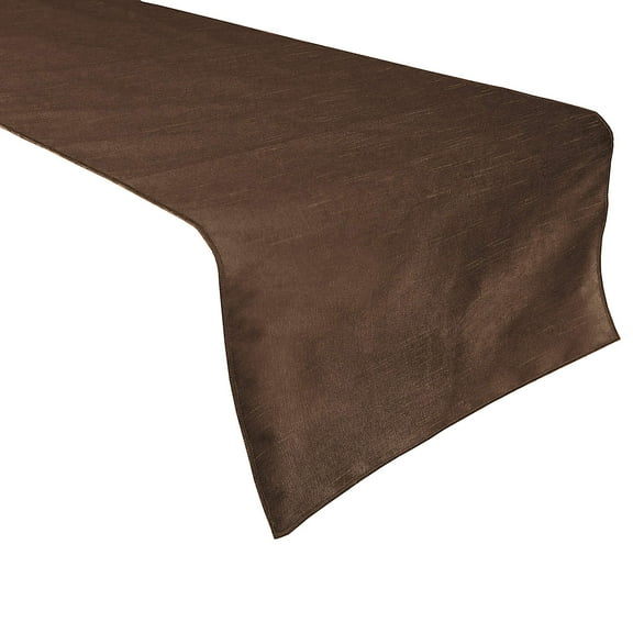 Faux Silk Dupioni Table Runner Brown