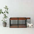 thumbnail image 3 of RYPetmia Dog Playpen Outdoor, 6 Panels Dog Pen 32" Height Dog Fence Exercise Pen with Doors for Medium/Small Dogs, Pet Puppy Playpen for RV, Camping, Yard Brown, 3 of 7