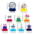 thumbnail image 2 of 9Pcs Colorful Happy Birthday Decorations Rainbow Honeycomb Balls Centerpieces, 2 of 5