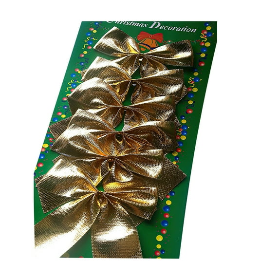 Esaierr 24PCS/(2PACK) Christmas Mini Bow Tie Xmas Gold Silver Red Wreath Bow Holiday Bows For Christmas Tree Wreath Wedding Family 5.5cm Hanging Decor
