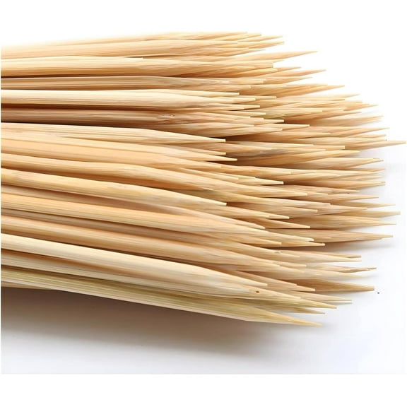 LQQBOX 200 PCS 9.84 inch Bamboo Skewers for wooden sticks, BBQ, Appetiser, Fruit, Cocktail, Kabob, Chocolate Fountain, Grilling, Kitchen, Crafting and Party