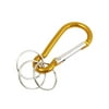 Unique Bargains Hiking Yellow Aluminum Alloy Buckle Snap Hooks Carabiners w 3 Keychain