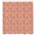 thumbnail image 3 of Ambesonne Summer Orange Shower Curtain, Marine Seaweed Motif, 69"Wx70"L, Burnt Orange White, 3 of 5